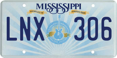 MS license plate LNX306