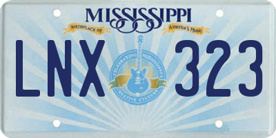 MS license plate LNX323