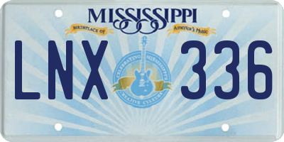 MS license plate LNX336
