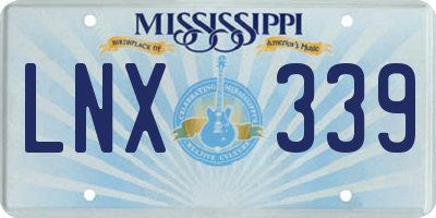 MS license plate LNX339