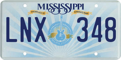MS license plate LNX348