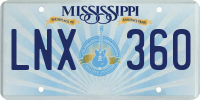 MS license plate LNX360