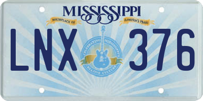 MS license plate LNX376