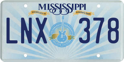 MS license plate LNX378