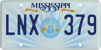 MS license plate LNX379