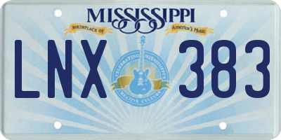 MS license plate LNX383