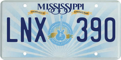 MS license plate LNX390