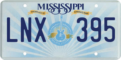 MS license plate LNX395