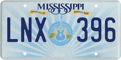 MS license plate LNX396