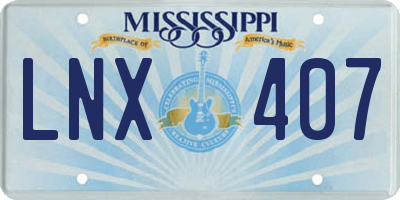 MS license plate LNX407