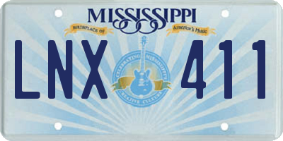 MS license plate LNX411