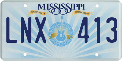 MS license plate LNX413