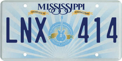 MS license plate LNX414