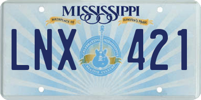 MS license plate LNX421
