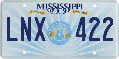 MS license plate LNX422