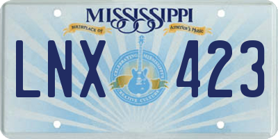 MS license plate LNX423