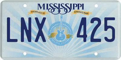 MS license plate LNX425