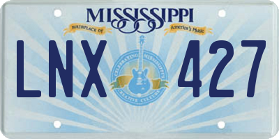 MS license plate LNX427