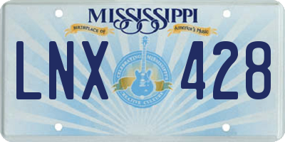 MS license plate LNX428