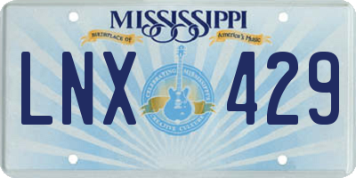 MS license plate LNX429