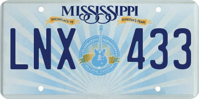 MS license plate LNX433