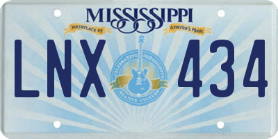 MS license plate LNX434