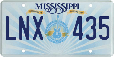 MS license plate LNX435
