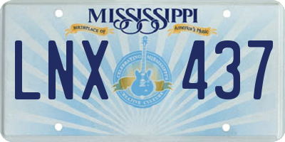 MS license plate LNX437