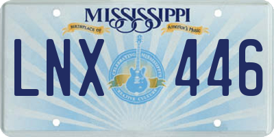 MS license plate LNX446