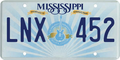 MS license plate LNX452