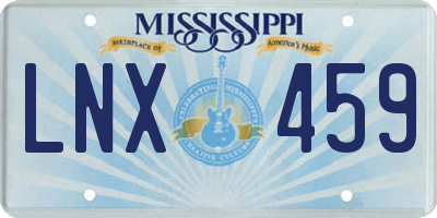 MS license plate LNX459
