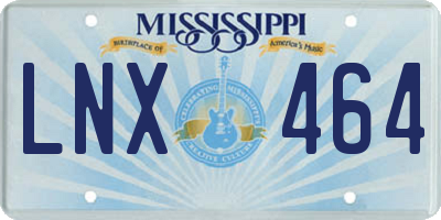 MS license plate LNX464
