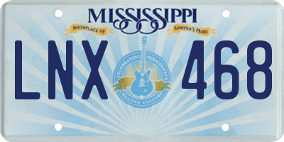 MS license plate LNX468