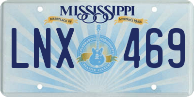 MS license plate LNX469