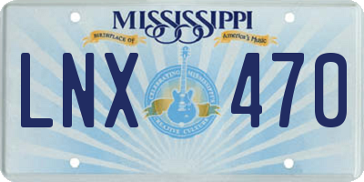 MS license plate LNX470