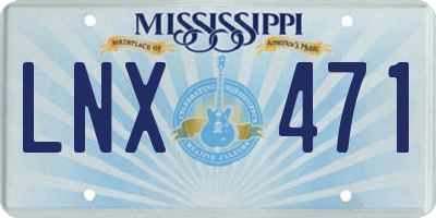 MS license plate LNX471
