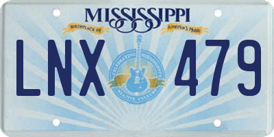 MS license plate LNX479