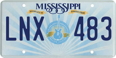 MS license plate LNX483