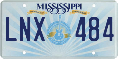 MS license plate LNX484