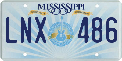 MS license plate LNX486
