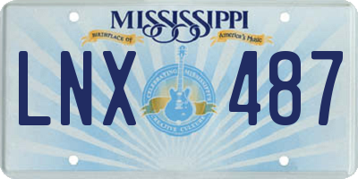 MS license plate LNX487