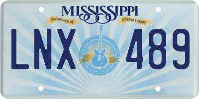 MS license plate LNX489