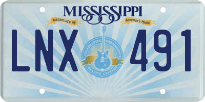 MS license plate LNX491