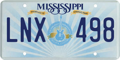 MS license plate LNX498