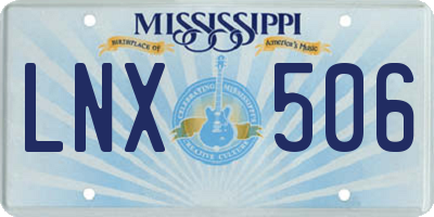 MS license plate LNX506