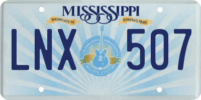 MS license plate LNX507