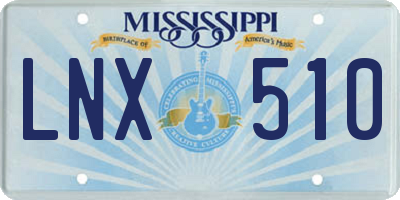 MS license plate LNX510