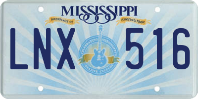 MS license plate LNX516