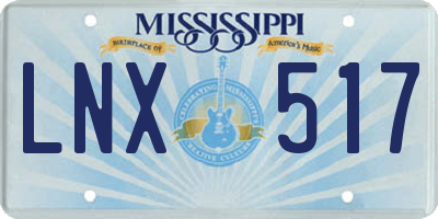MS license plate LNX517