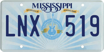 MS license plate LNX519